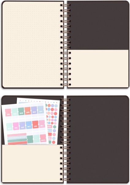 Bullet Journal Edition A5 15X21 cm Spiralli Noktalı Tarihsiz Not Defteri Kelebek