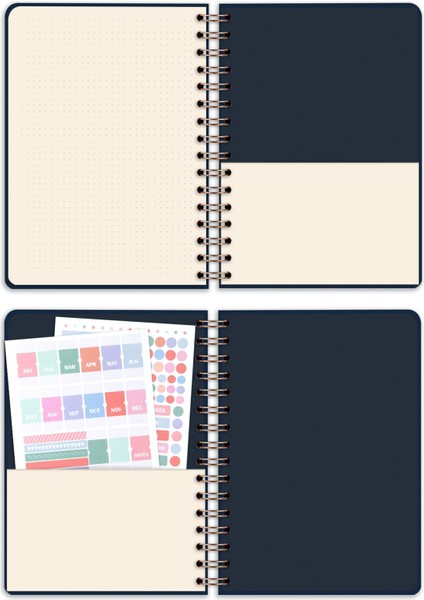 Bullet Journal Edition A5 15X21 cm Spiralli Noktalı Tarihsiz Not Defteri Yıldızlar