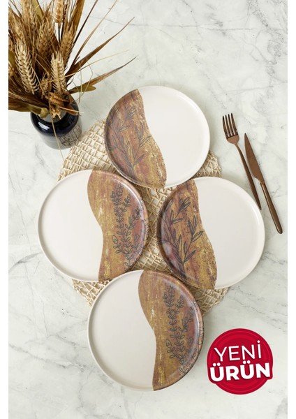 Terra Leaf Nordıc Pasta Tabağı 22 cm 4 Adet / 22969-70