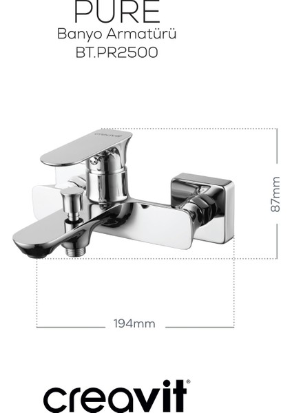 Pure Banyo Armatürü Krom