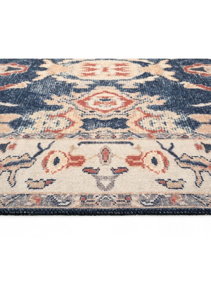 Private Krem Eskitme Vintage Yolluk Etnik Desenli Otantik Şönil Yıkanabilir Salon Halısı