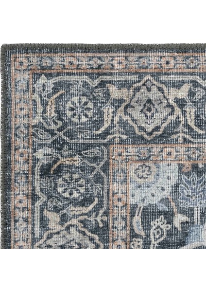 Private Yeşil Halı Yolluk Eskitme Desen Vintage Şönil Otantik Çiçekli Yıkanabilir Salon Halısı fırsatları