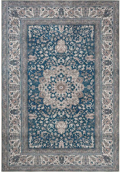 Private Lacivert Eskitme Vintage Halı Yolluk Dijital Baskı Halı Makinede Yıkanabilir Salon Halısı