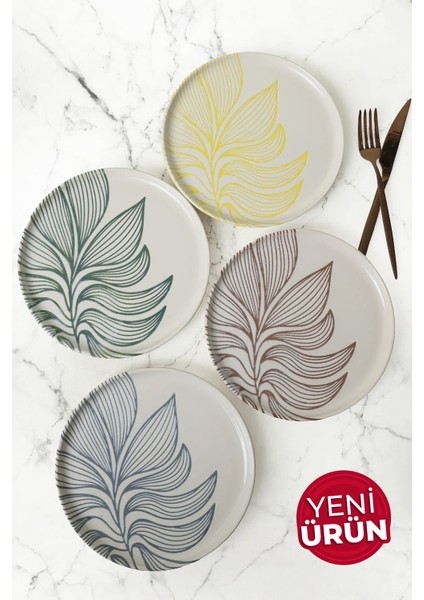 Leaf Harmony Nordıc Pasta Tabağı 22 cm 4 Adet / 22974-77