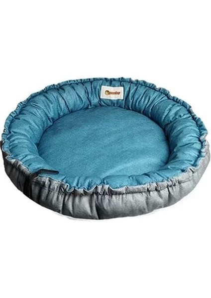Petzz Sunflower Çift Taraflı Peluş Kedi ve Köpek Yatağı Gri/mavi 85 cm fırsatları
