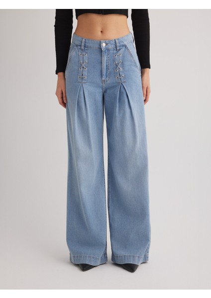 Siena 1002 Normal Bel Açık Mavi Baggy Jeans Kadın fiyatları