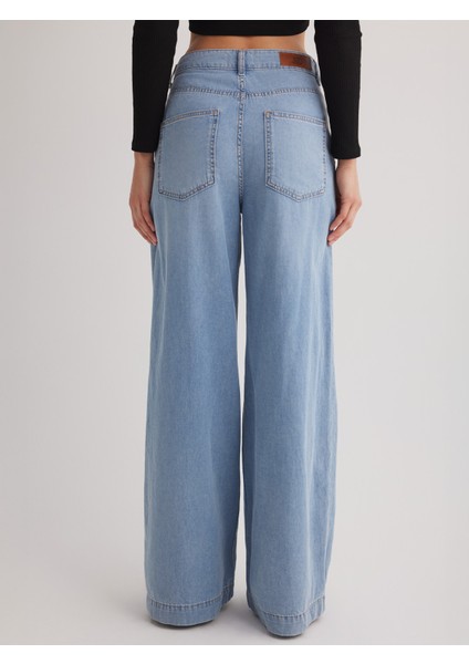 Siena 1002 Normal Bel Açık Mavi Baggy Jeans Kadın indirimleri