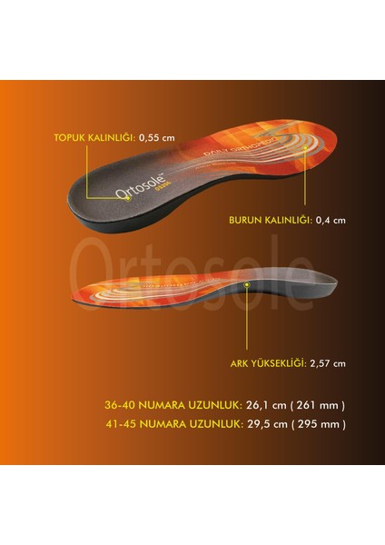 OS206 - Yumuşak Günlük Ortopedik Şok Emici ve Destekleyici, Jel Destekli Konfor Iç Tabanlık