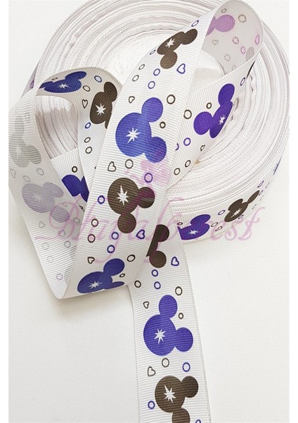 Beyaz Hello Kıtty Desenli Grogren Kurdele 3 cm