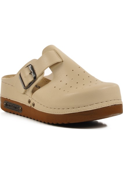 Bej Anatomik Unisex Sabo Terlik 07-008 G