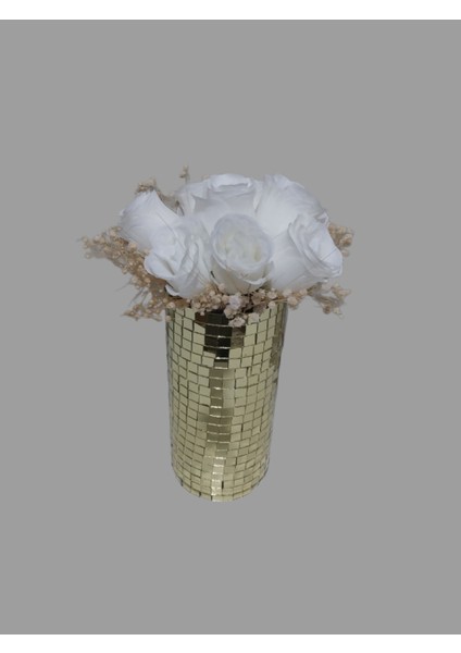 Işıltı Home Desıgn Aynalı Cam Vazo Orta Boy Açık Gold indirimleri