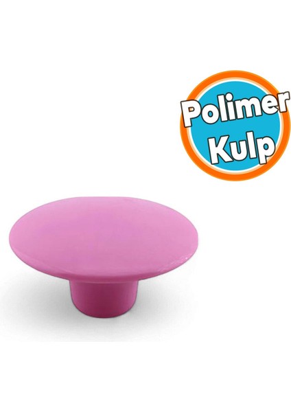 Mantar Kulp Düğme 1 Adet Mobilya Dolabı Çekmece Mutfak Dolap Kulpu Kulbu Plastik Pembe