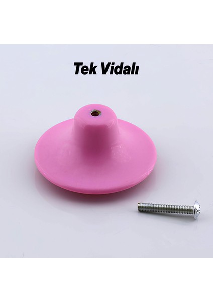 Mantar Kulp Düğme 10 Adet Mobilya Dolabı Çekmece Mutfak Dolap Kulpu Kulbu Plastik Pembe fiyatları