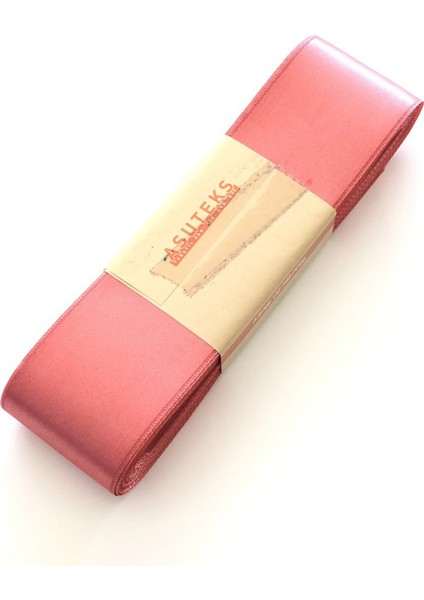 Nar Çiçeği Rengi Renk Saten Kurdele 4 cm