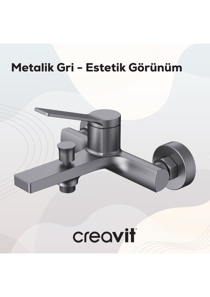 Ritmo Banyo Armatürü Metalik Gri