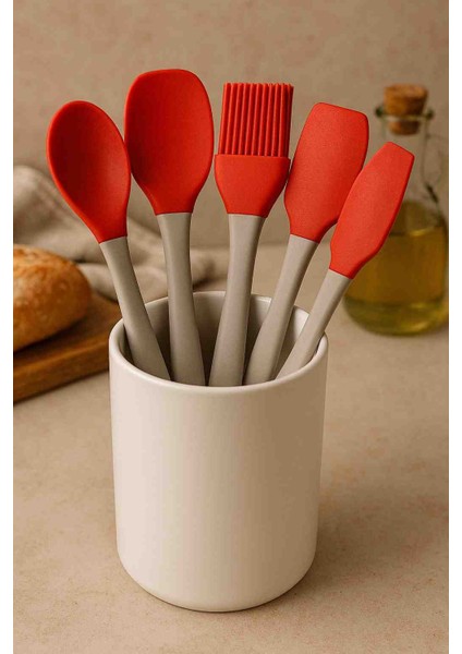 5li Silikon Spatula Kaşık Seti