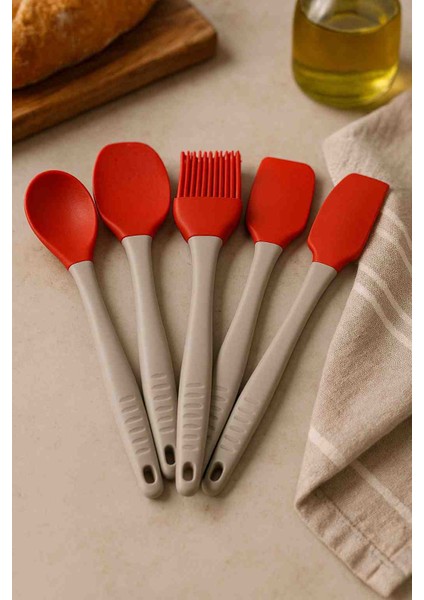 5li Silikon Spatula Kaşık Seti