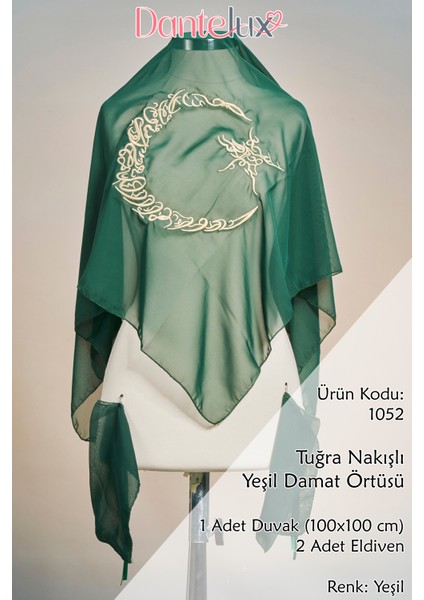 Ay Yıldız Nakış Işlemeli Damat Örtüsü + Kına Eldiveni