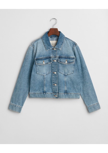 Kadın Mavi Regular Fit Klasik Yaka Denim Ceket 4700367.972 fırsatları