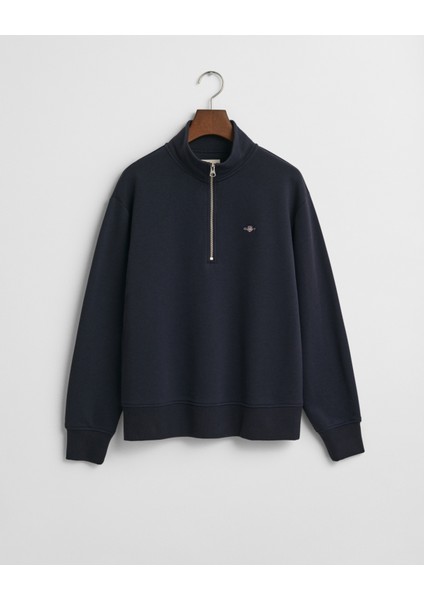 Kadın Lacivert Relaxed Fit Yarım Fermuarlı Sweatshirt 4200561.433