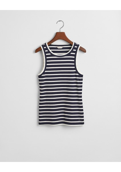 Kadın Lacivert Regular Fit Bisiklet Yaka Çizgili T-Shirt 4200853.433 fırsatları