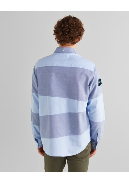 Erkek Lacivert Oversize Fit Renk Bloklu Gömlek 3824364T.410 fiyatları