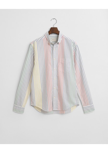 Erkek Renkli Regular Fit Düğmeli Yaka Çizgili Gömlek 3250054.105 indirimleri