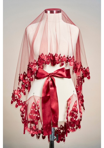 Incili Damla Gelin Duvağı Seti (Kına Örtüsü + Gelin Kuşağı + Kına Eldiveni)