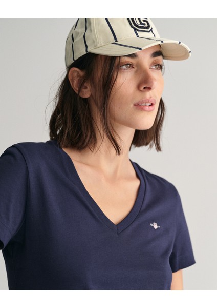 Kadın Lacivert Regular Fit V Yaka T-Shirt 4200750.433 modelleri