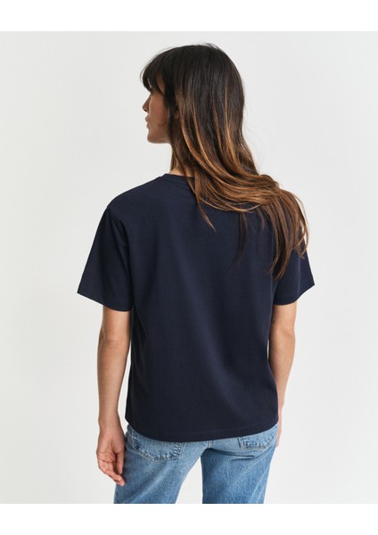 Kadın Lacivert Relaxed Fit Bisiklet Yaka Logolu T-Shirt 4200594.433 fiyatları