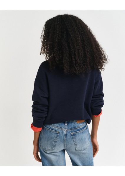 Kadın Lacivert Relaxed Fit Bisiklet Yaka Logolu Sweatshirt 4200595.433 fiyatları
