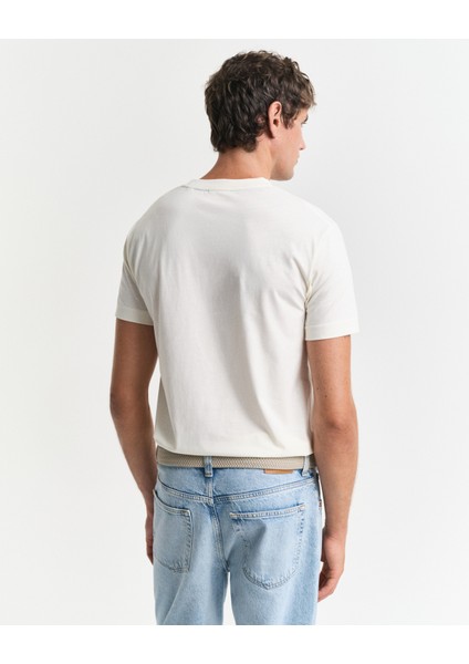 Erkek Krem Regular Fit Bisiklet Yaka Logolu T-Shirt 2003299.130 fiyatları