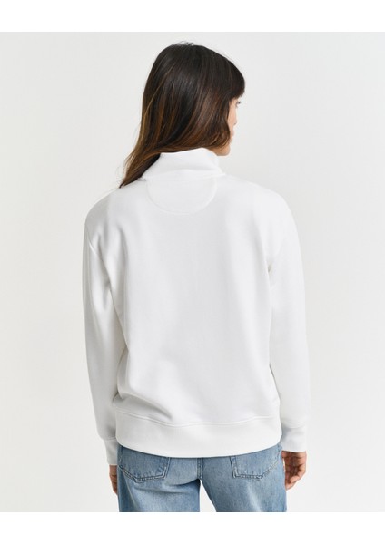 Kadın Beyaz Relaxed Fit Yarım Fermuarlı Sweatshirt 4200561.113 modelleri