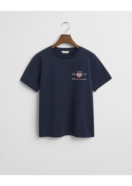 Kadın Lacivert Regular Fit Bisiklet Yaka Logolu T-Shirt 4200277.433 modelleri