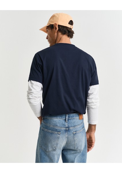 Erkek Lacivert Regular Fit Bisiklet Yaka Logolu T-Shirt 2003299.433