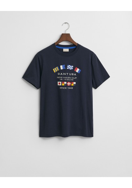 Erkek Lacivert Regular Fit Bisiklet Yaka Logolu T-Shirt 2003299.433