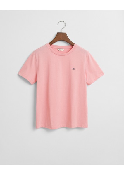 Kadın Pembe Regular Fit Bisiklet Yaka T-Shirt 4200200.627
