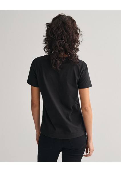 Kadın Siyah Regular Fit V Yaka T-Shirt 4200750.5 modelleri