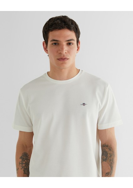 Erkek Krem Regular Fit Bisiklet Yaka T-Shirt 2325149T.113