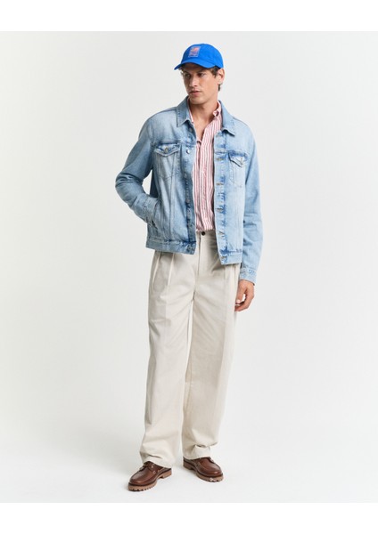 Erkek Kırmızı Regular Fit Düğmeli Yaka Çizgili Gömlek 3250029.630 modelleri