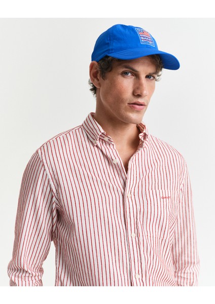 Erkek Kırmızı Regular Fit Düğmeli Yaka Çizgili Gömlek 3250029.630 indirimleri