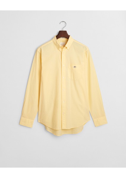 Erkek Sarı Regular Fit Düğmeli Yaka Gömlek 3000100.714