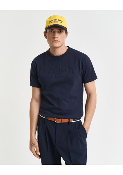 Erkek Lacivert Regular Fit Bisiklet Yaka Logolu T-Shirt 2003339.433