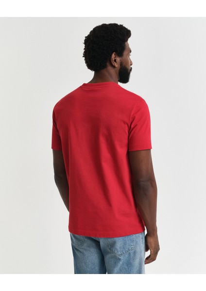 Erkek Kırmızı Regular Fit Bisiklet Yaka Logolu T-Shirt 2003339.630 fiyatları