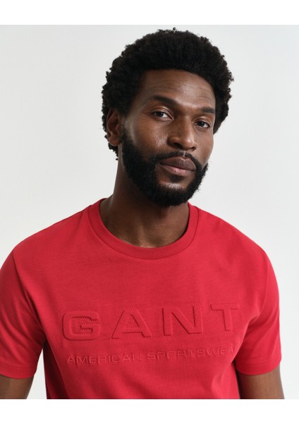Erkek Kırmızı Regular Fit Bisiklet Yaka Logolu T-Shirt 2003339.630 indirimleri