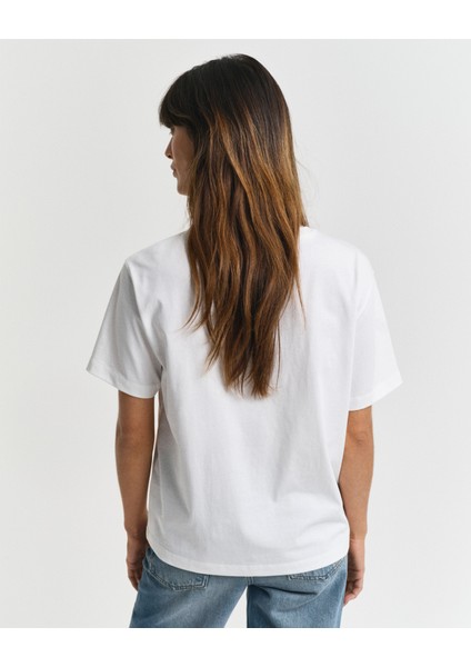Kadın Krem Relaxed Fit Bisiklet Yaka Logolu T-Shirt 4200594.113 fiyatları