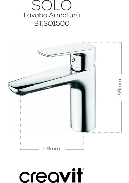 Solo Lavabo Armatürü Krom