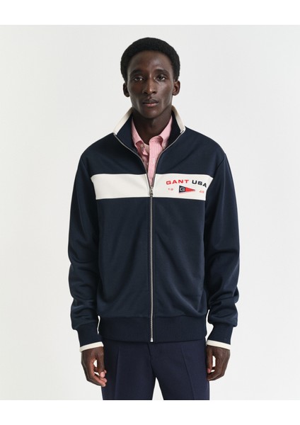 Erkek Lacivert Regular Fit Dik Yaka Logolu Sweatshirt 2067018.433