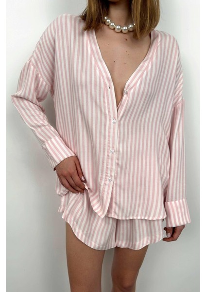 Çizgili Gömlek Şort Takım fırsatları