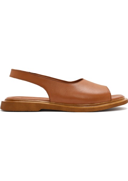 Kadın Taba Deri Sandalet 25SFD363218
